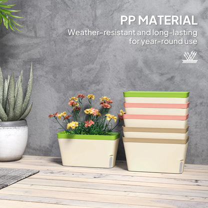 6 Pack Self Watering Flower Pots, 10.5 Inch Planter Box with Water Indicator Garden Accessories at Gallery Canada