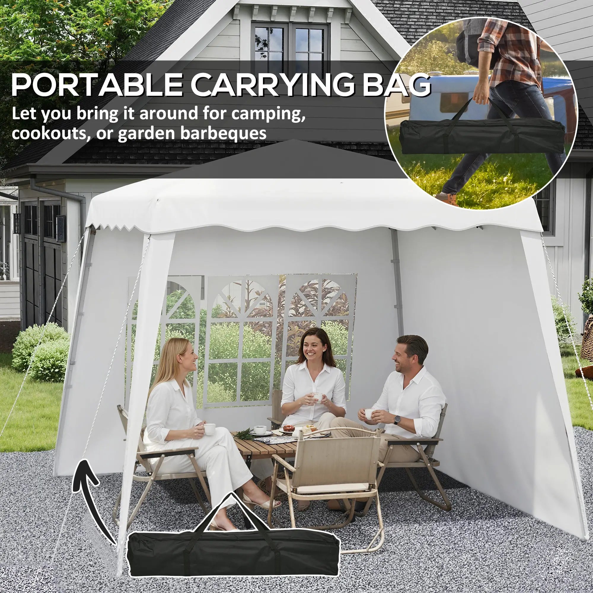 Pop Up Canopy Tent With Sidewalls, UV50+, Carry Bag, Slant Legs, 8 x 8ft Pop Up Canopies at Gallery Canada