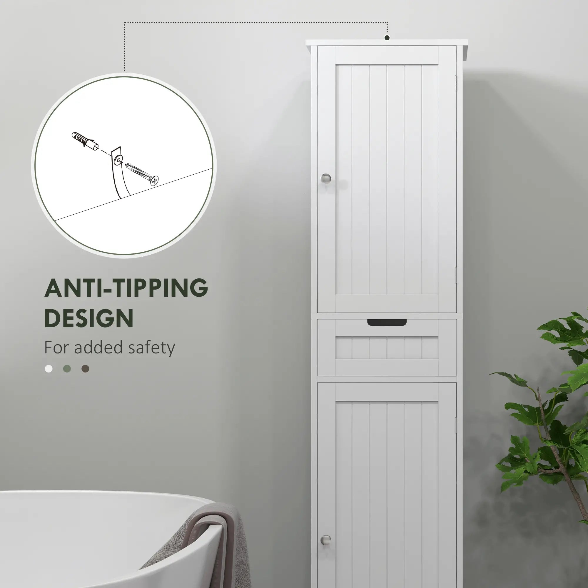 Freestanding Bathroom Cabinet with Drawer and 2 Doors, Tall Bathroom Cupboard for Kitchen, Study, Living Room Bathroom Cabinets at Gallery Canada