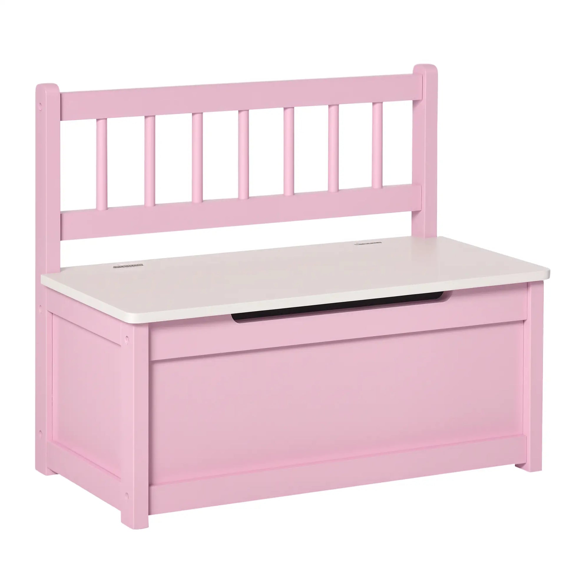 2-in-1 Wooden Kids Toy Box, Storage Bench Seat, Pink Baby & Kids Storage Pink at Gallery Canada