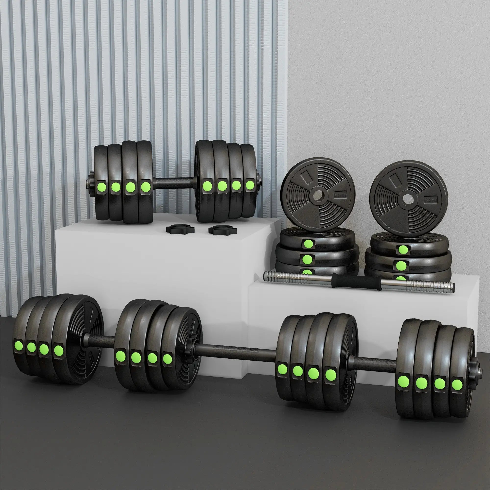 66LBS Adjustable Barbell Dumbbells Set, Non-Slip Handles, Home Gym Dumbbells & Barbells at Gallery Canada