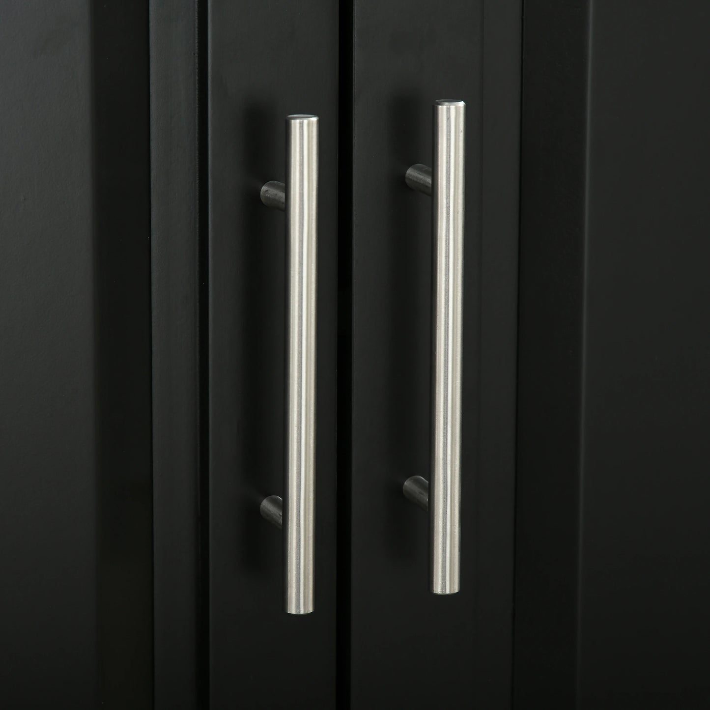 72" Kitchen Pantry Cabinet, 4-Door with Drawer, Adjustable Shelves, Black Kitchen Pantry Cabinets at Gallery Canada
