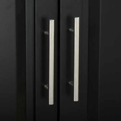 72" Kitchen Pantry Cabinet, 4-Door with Drawer, Adjustable Shelves, Black Kitchen Pantry Cabinets at Gallery Canada