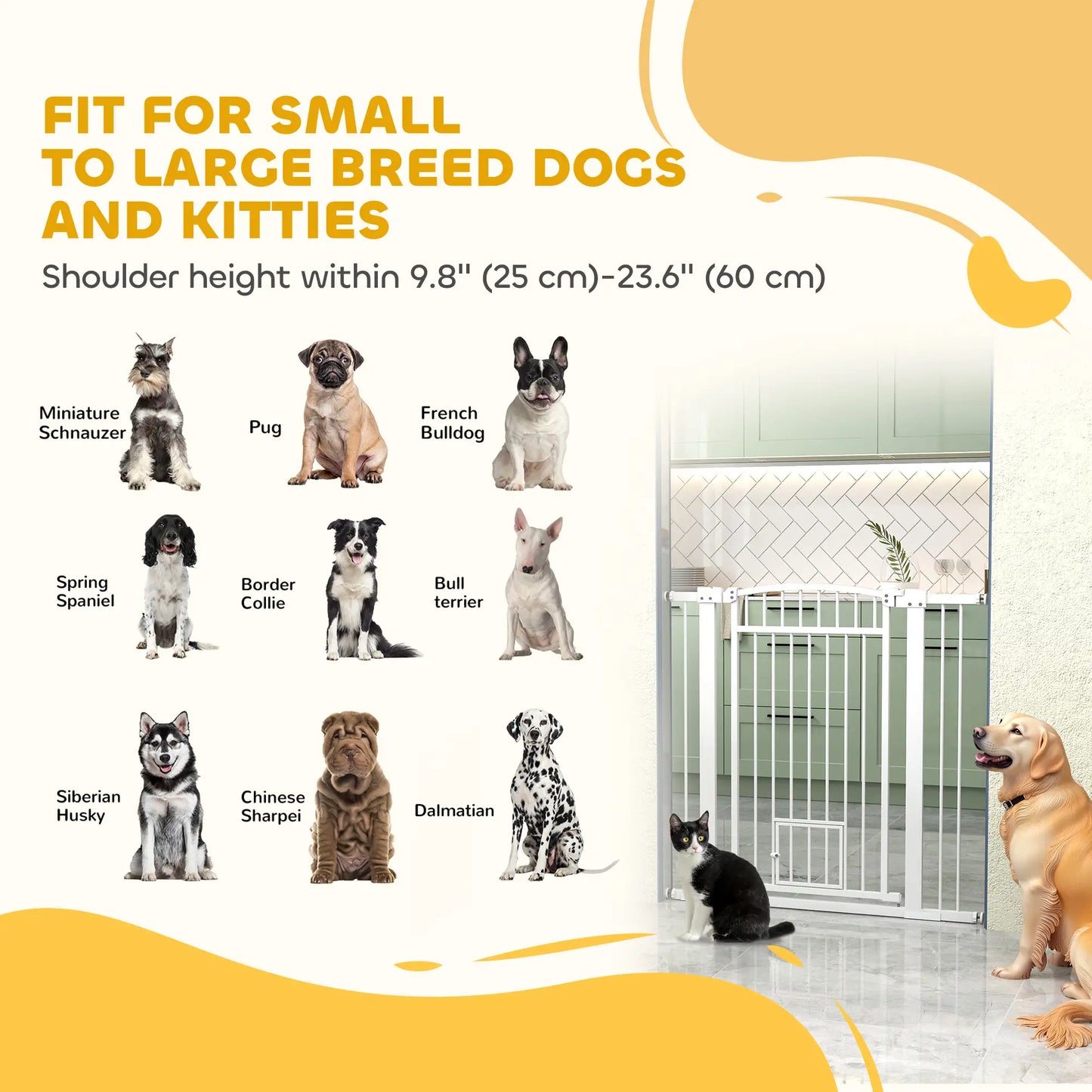 30-41 Inch Extra Wide Pet Gate, Small Door, 42 Inch H, Extension Kit Pet Gates at Gallery Canada