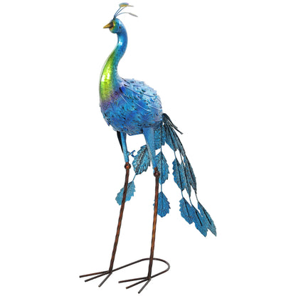 Peacock Garden Statue, 32.7" Navy Blue, Lawn Ornament Bird Statue With Stakes, Navy Blue Garden Decor Mixed Colour (Dark Blue, Green, Brown) at Gallery Canada