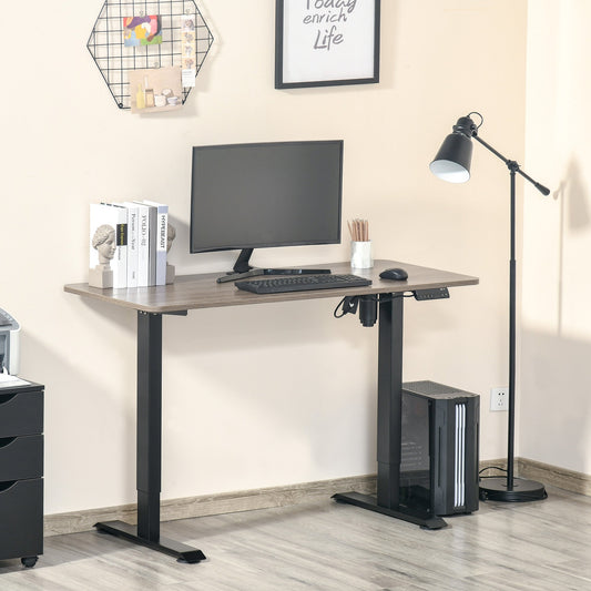 Electric Height Adjustable Standing Desk with 4 Memory Controller, 54 x 24 Inches Sit Stand Home Office Desk with Splice Board. Teak and Black - Gallery Canada