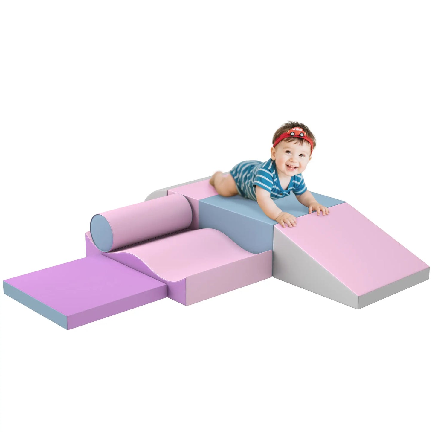 7 Pieces Soft Play Foam Climbing Blocks, Indoor Kids Play Toys, Light Color Kids Gym & Playmats at Gallery Canada