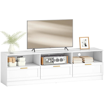 TV Stand with Storage, Entertainment Center, 85 Inch, White TV Stands at Gallery Canada