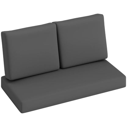 2 Seater 5" Thick Outdoor Seat Cushions, 7" Backrest, Dark Grey Patio Chair Cushions at Gallery Canada