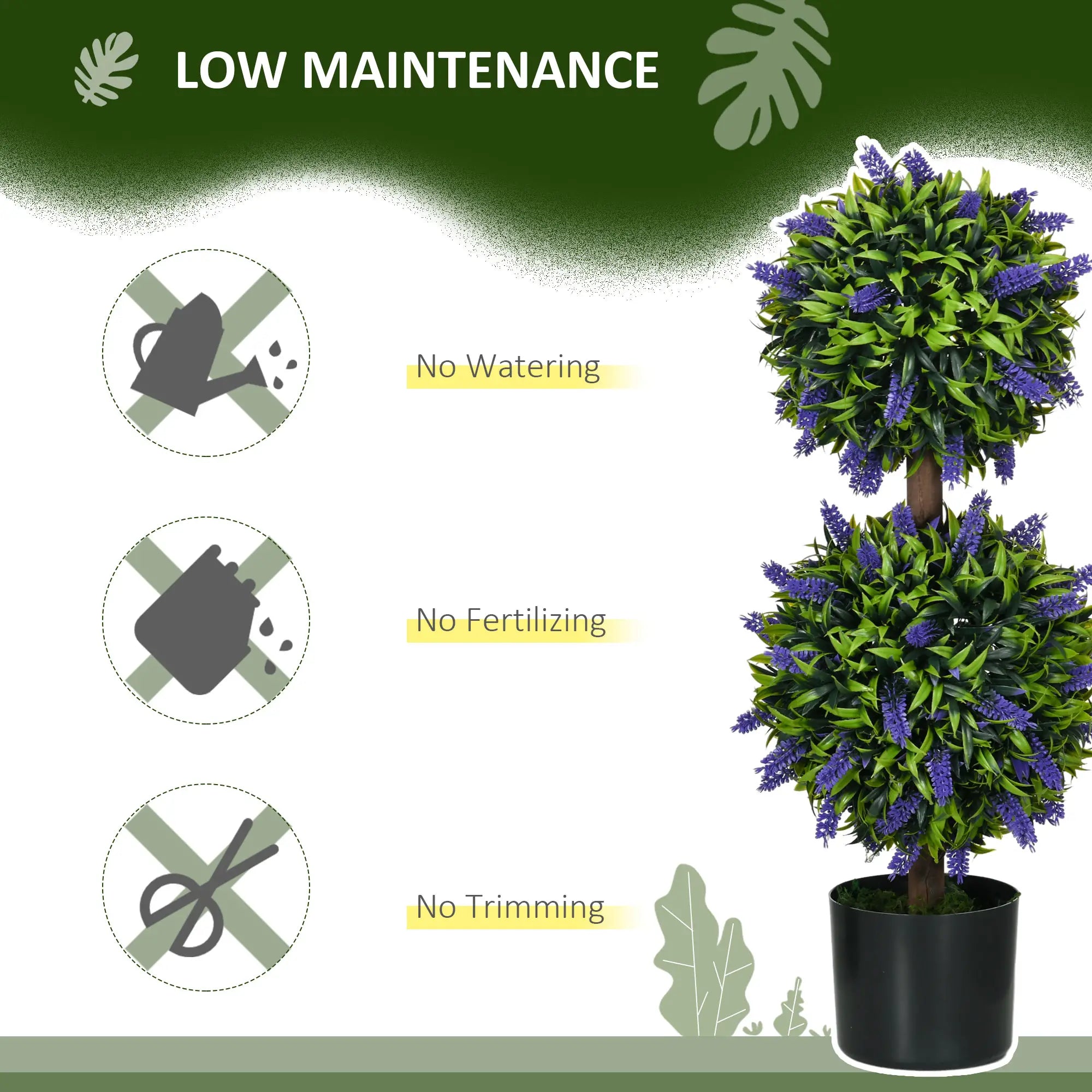 2.3ft Artificial Lavender Plants, Set of 2 with Pot, Indoor Outdoor Decor Artificial Trees at Gallery Canada