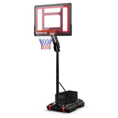 Basketball Hoop with 5-10 Feet Adjustable Height for Indoor Outdoor, Black Sport Equipments Black at Gallery Canada