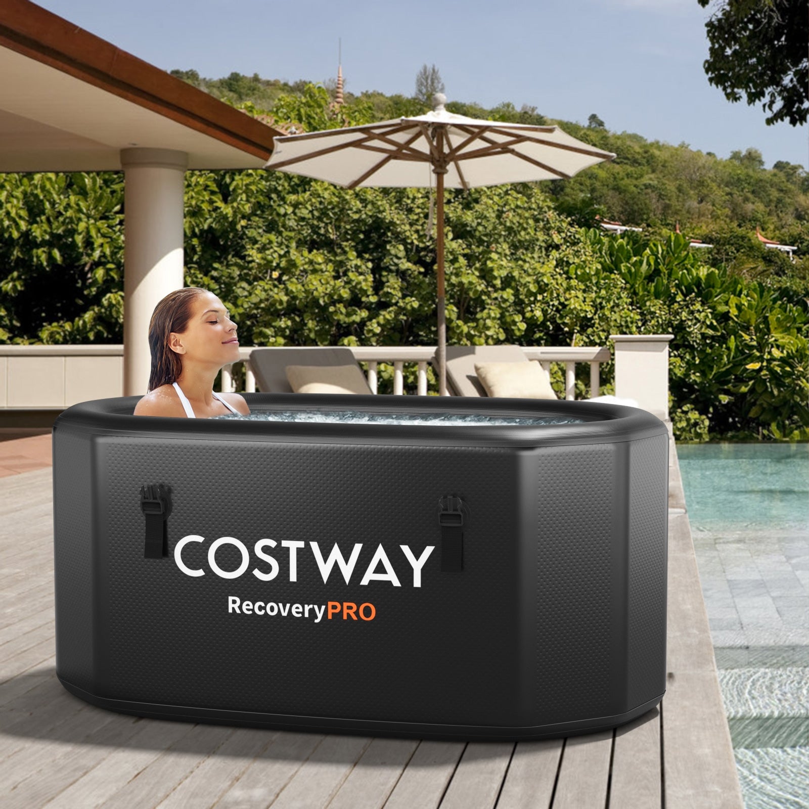 Portable Ice Bath Tub for Home with Lid and Protective Cover, Black Spa & Salon at Gallery Canada