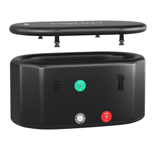 Portable Ice Bath Tub for Home with Lid and Protective Cover, Black Spa & Salon Black at Gallery Canada