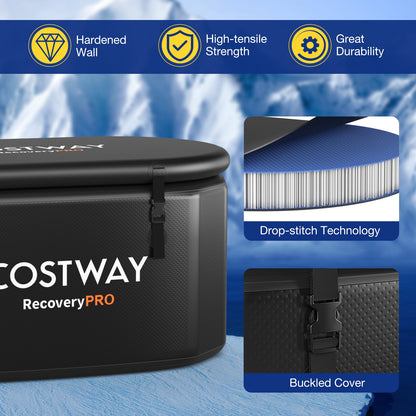 Portable Ice Bath Tub for Home with Lid and Protective Cover, Black Spa & Salon at Gallery Canada