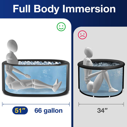 Portable Ice Bath Tub for Home with Lid and Protective Cover, Black Spa & Salon at Gallery Canada