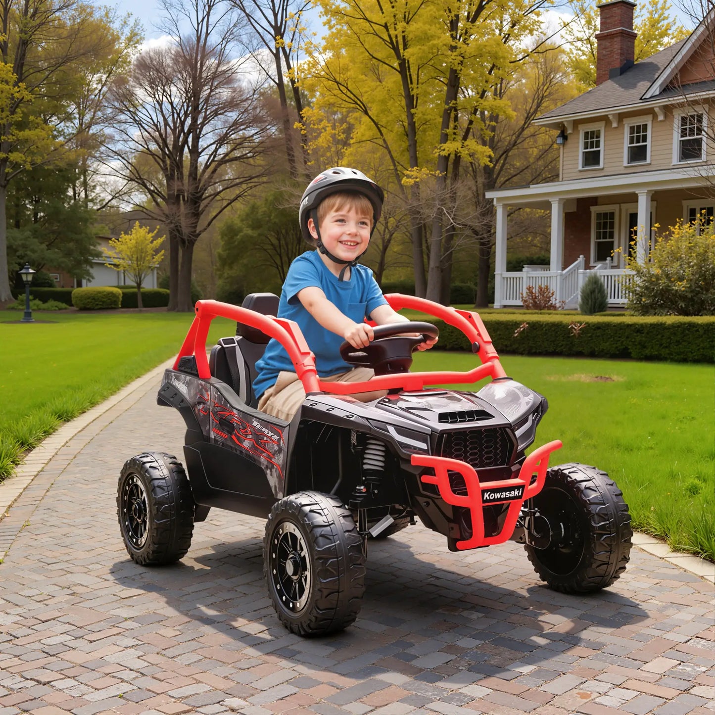 12V Ride On Truck, KAWASAKI TERYX KRX 2WD Kids Electric Car, Red Electric Toy Cars at Gallery Canada