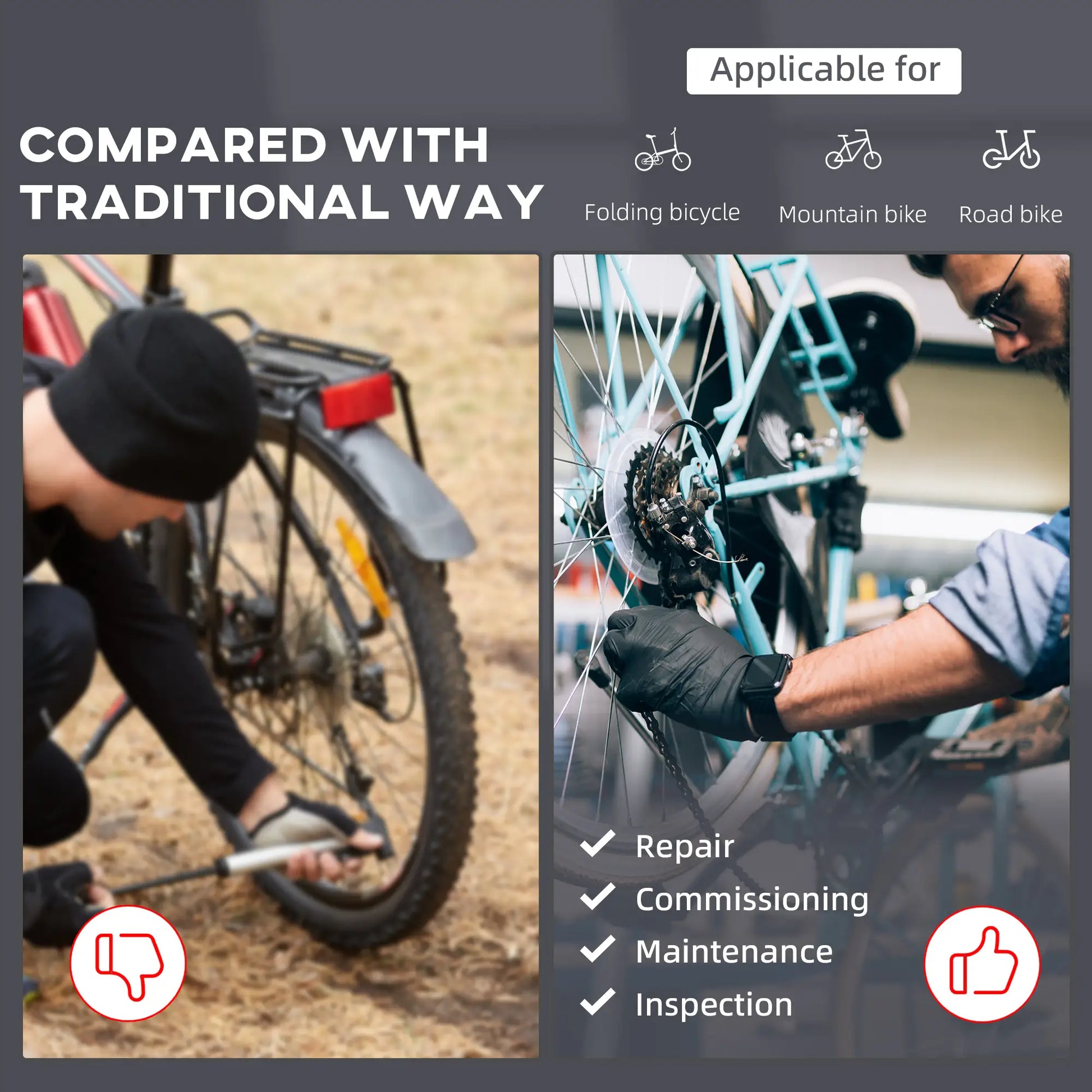 47" To 75" Adjustable Bike Repair Stand, Tool Tray, Bicycle Rack Bike Repair Stands at Gallery Canada