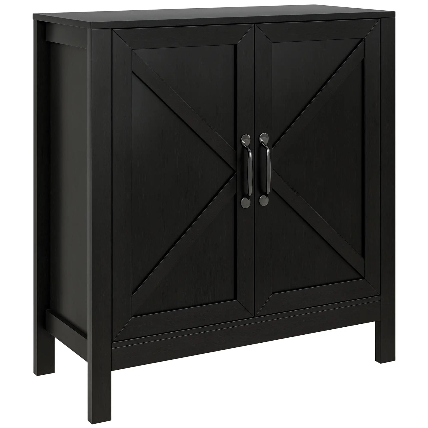 Sideboard Buffet, Kitchen Cabinet with Barn Door, Adjustable Shelves, Black Oak, Black Bar Cabinets at Gallery Canada