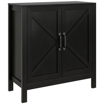 Sideboard Buffet, Kitchen Cabinet with Barn Door, Adjustable Shelves, Black Oak, Black Bar Cabinets at Gallery Canada