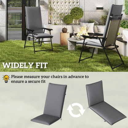 Outdoor Chair Cushions, Set of 2, High Back, UPF50+, Dark Grey Patio Chair Cushions at Gallery Canada