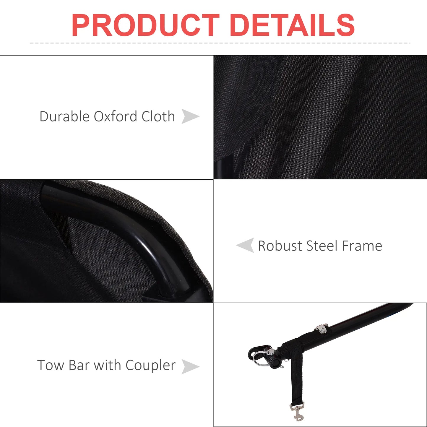 Bike Cargo Trailer, Bicycle Luggage Carrier Cart, Black, Red Bike Cargo Trailers at Gallery Canada
