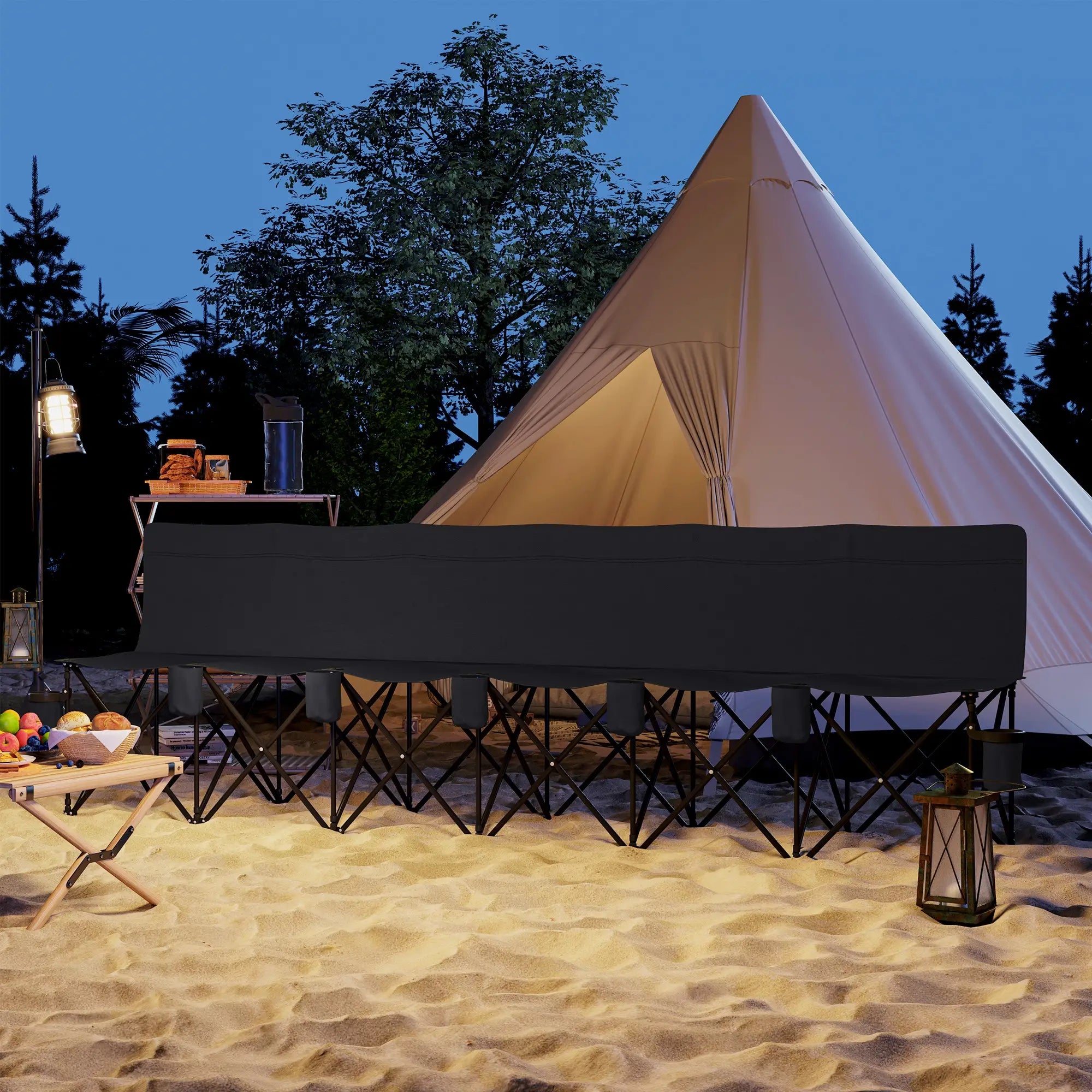 6 Seat Folding Camping Chair, Cup Holder, Carrying Case, Black Picnic Tables & Camping Chairs at Gallery Canada