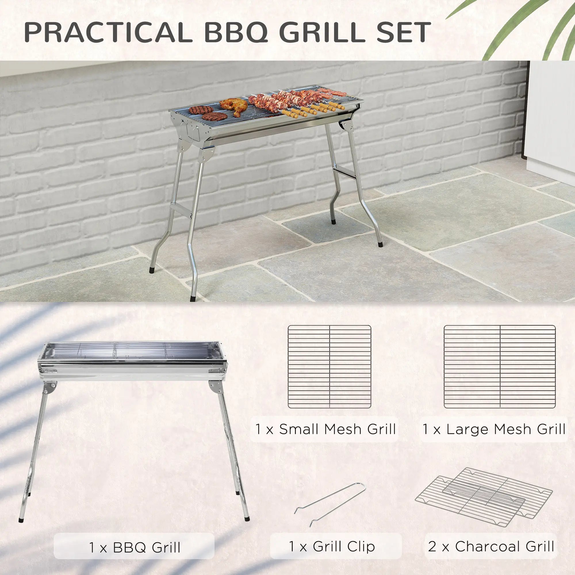 Stainless Steel Charcoal BBQ Grill, Portable With Handles Charcoal BBQ Grils at Gallery Canada