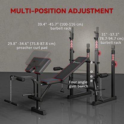 Weight Bench with Barbell Rack, Preacher Curl, Leg Curl Machine Weight Benches at Gallery Canada