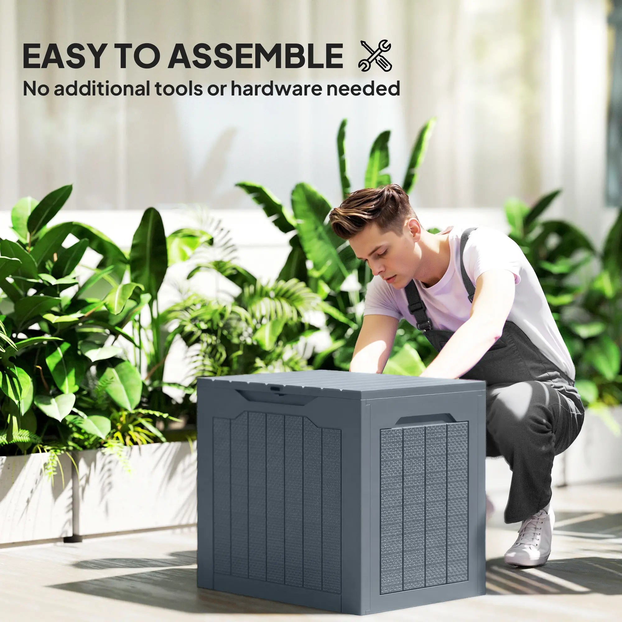 30 Gallon Resin Deck Box, Outdoor Storage Container Light Grey, Light Grey Deck Box & Outdoor Storage at Gallery Canada