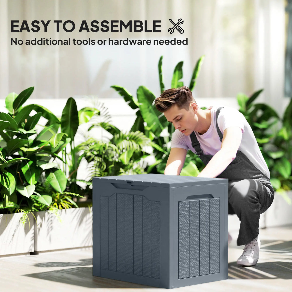 30 Gallon Resin Deck Box, Outdoor Storage Container Light Grey, Light Grey Deck Box & Outdoor Storage at Gallery Canada
