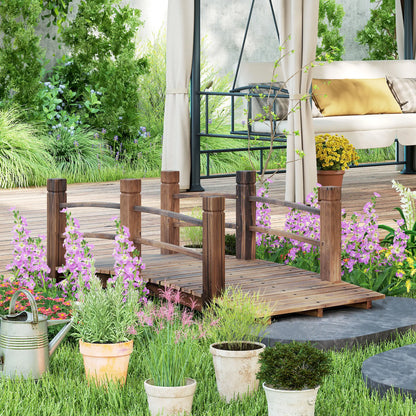 5FT Wood Garden Bridge, Outdoor Decorative Landscape, Stained Wood Garden Bridges at Gallery Canada