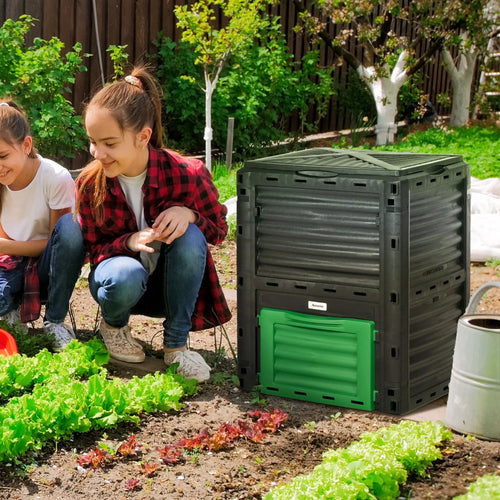 Outdoor Compost Bin, Fast Soil Creation, 80 Gallon, Green