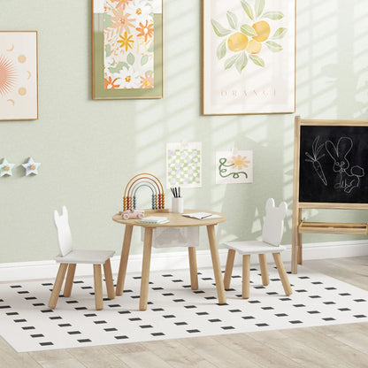 Kids Table and Chair Set, 3 Pieces, Bear-Shaped Chairs, Mesh Bag Kids Table Sets at Gallery Canada