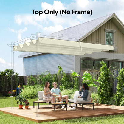 Retractable Pergola Canopy, 10' x 7' Sun Shade, UV30+, Cream White Gazebo Canopy Replacement at Gallery Canada