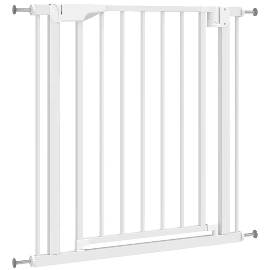 Baby Pet Safety Gate 30"-32" Wide, Auto-Close, White Pet Gates White at Gallery Canada