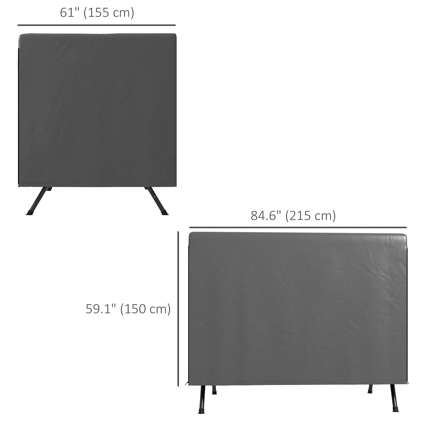 3-Seater Patio Swing Cover, Waterproof, 85" x 61" x 59", Dark Grey Patio Furniture Covers at Gallery Canada