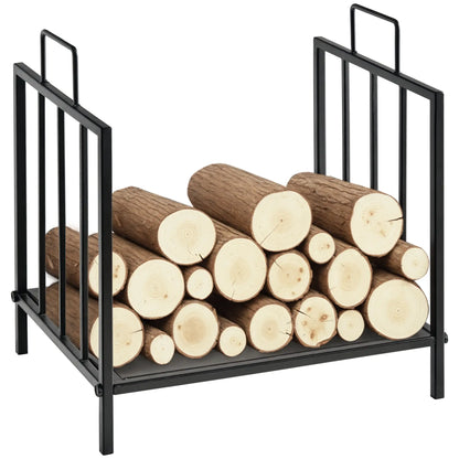 17.5" Heavy-Duty Metal Firewood Rack, Indoor Outdoor, Black Firewood Racks at Gallery Canada