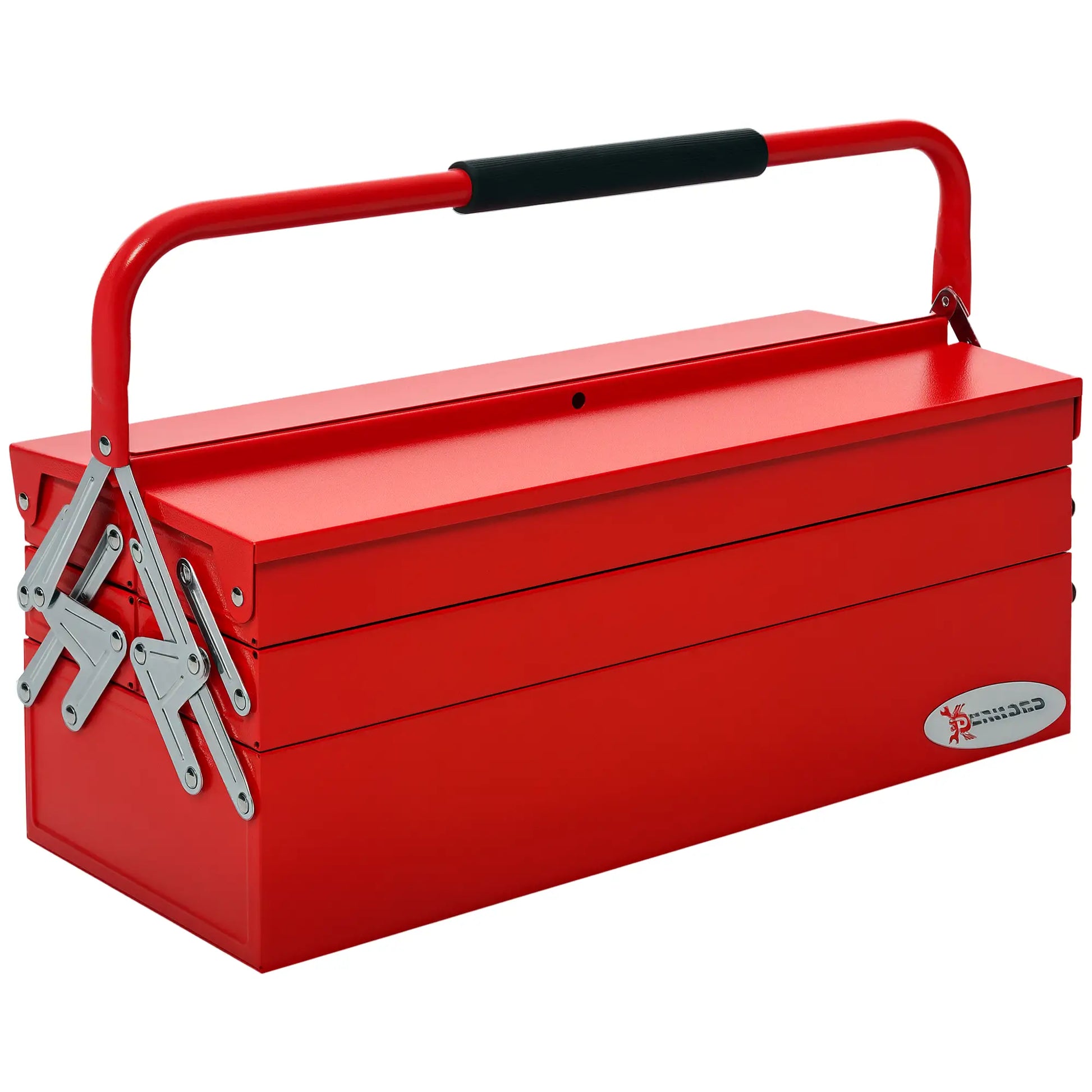 22" Metal Tool Box, 5-Tray Cantilever Steel Chest, Red Tool Organizers Red at Gallery Canada