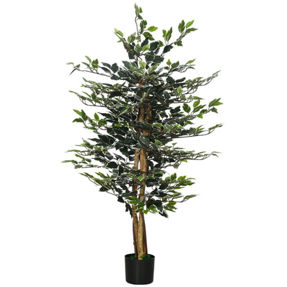 4.3FT Artificial Ficus Tree, Fake Plant in Nursery Pot, Indoor Decor Artificial Trees at Gallery Canada