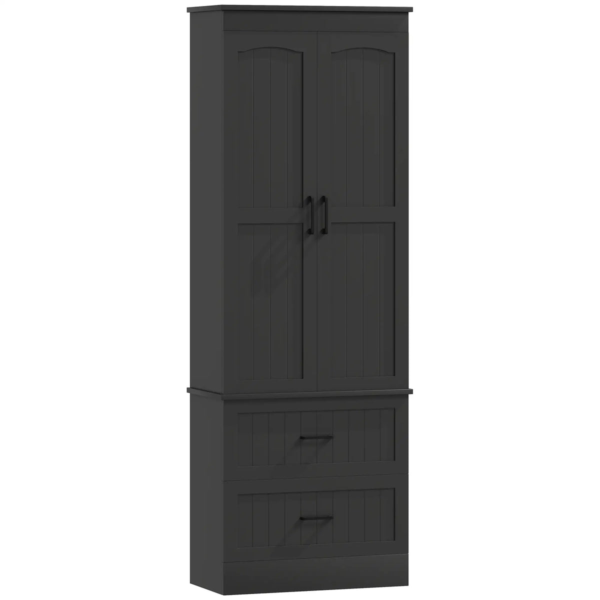 Tall Pantry Cabinet, 67", Kitchen Storage with Adjustable Shelves, Black Kitchen Pantry Cabinets Black at Gallery Canada