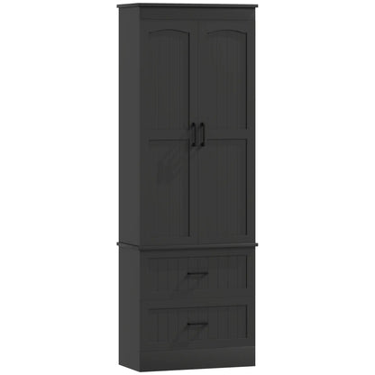 Tall Pantry Cabinet, 67", Kitchen Storage with Adjustable Shelves, Black Kitchen Pantry Cabinets Black at Gallery Canada
