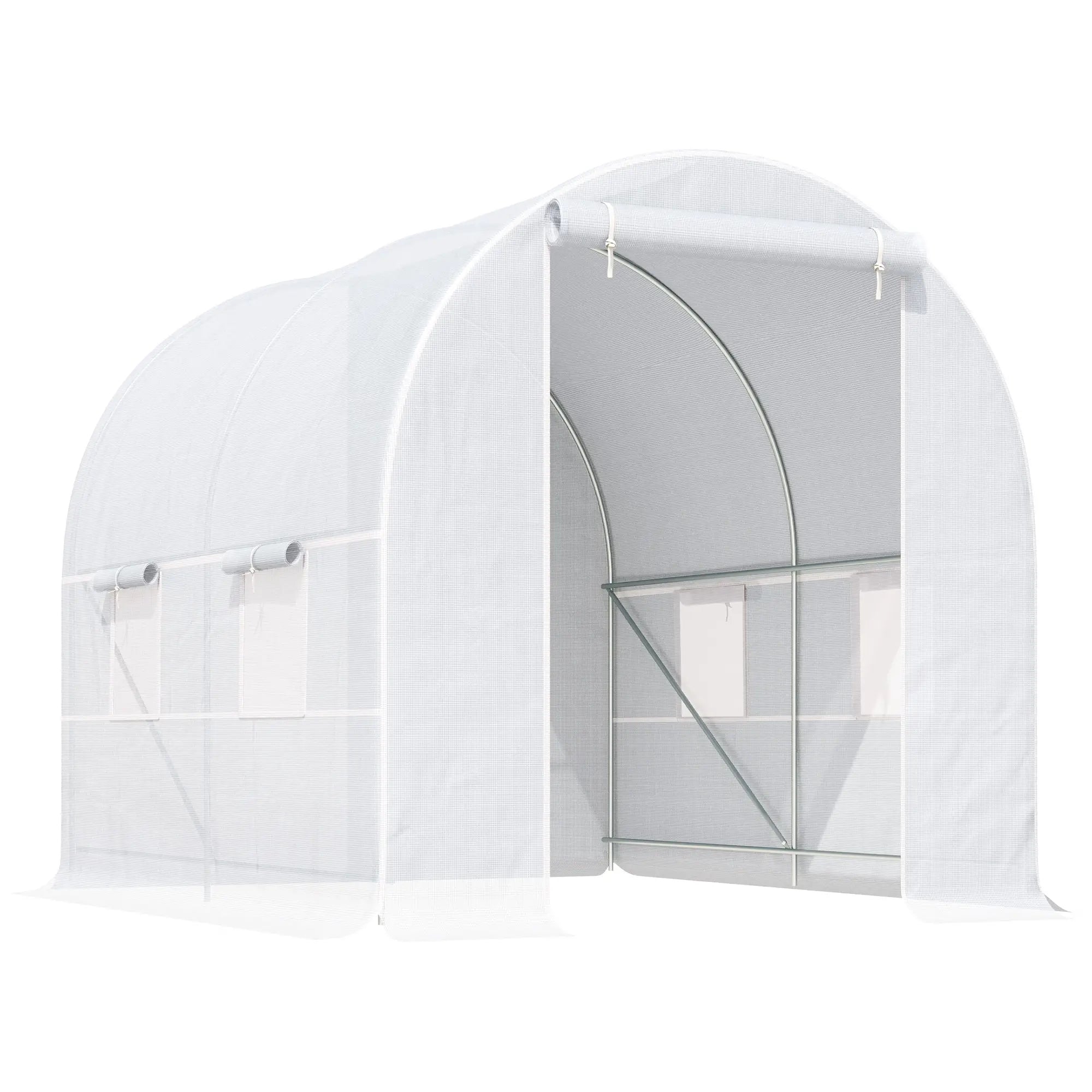 8.2x6.6x6.6ft Walk-in Greenhouse, Portable Garden Plant House, White Walk In Greenhouses White at Gallery Canada
