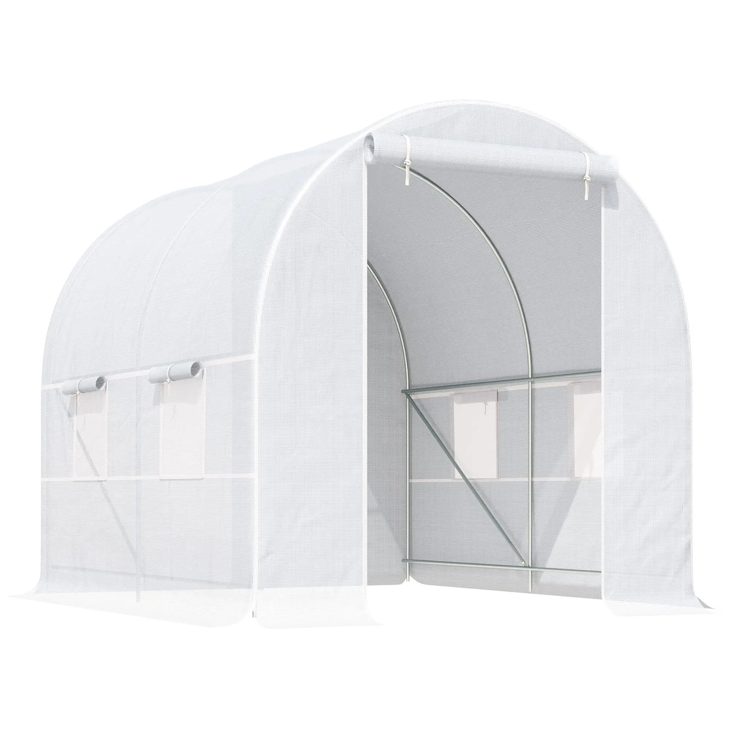 8.2x6.6x6.6ft Walk-in Greenhouse, Portable Garden Plant House, White Walk In Greenhouses White at Gallery Canada