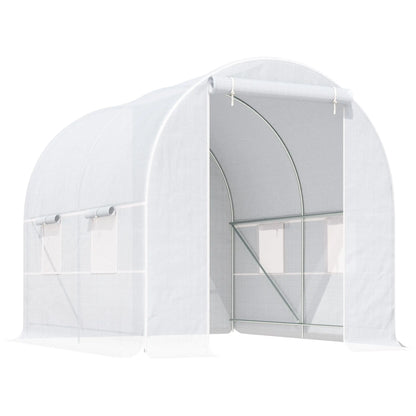 8.2x6.6x6.6ft Walk-in Greenhouse, Portable Garden Plant House, White Walk In Greenhouses White at Gallery Canada