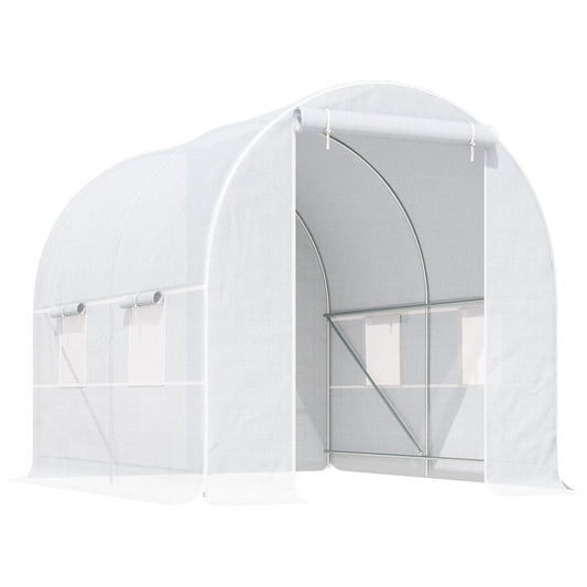 8.2x6.6x6.6ft Walk-in Greenhouse, Portable Garden Plant House, White