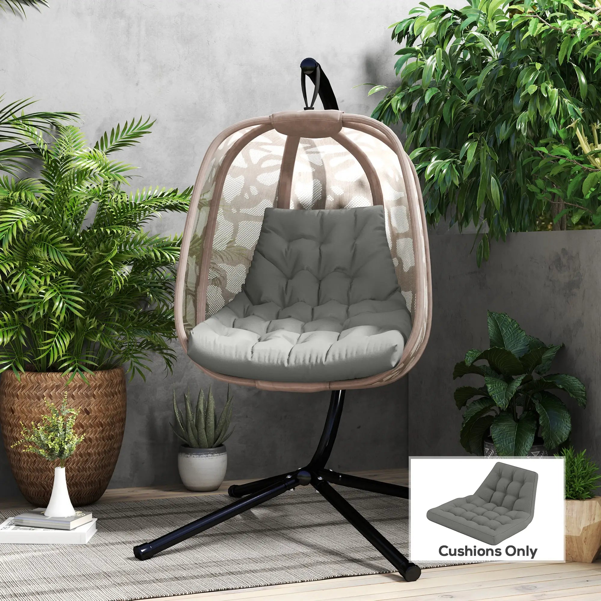 Outdoor Swing Cushion, Tufted Patio Cushion, Grey Patio Chair Cushions at Gallery Canada