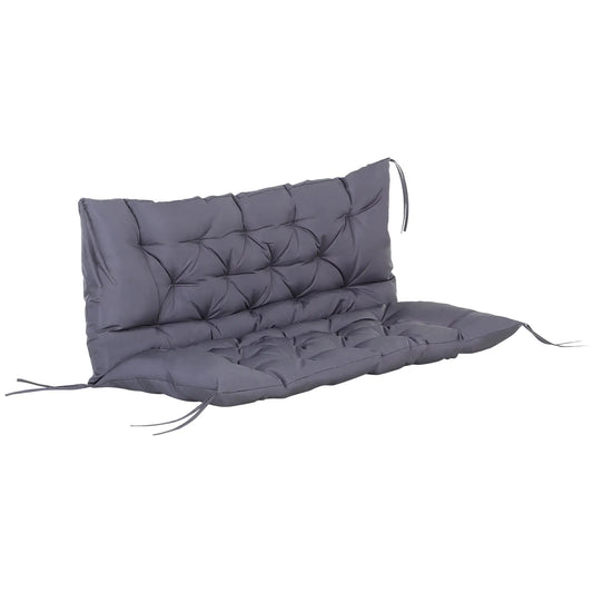 2 Seater Garden Bench Cushion, Thick Outdoor Non-Slip, 52" x 43" x 4", Dark Grey Patio Chair Cushions Dark Grey at Gallery Canada