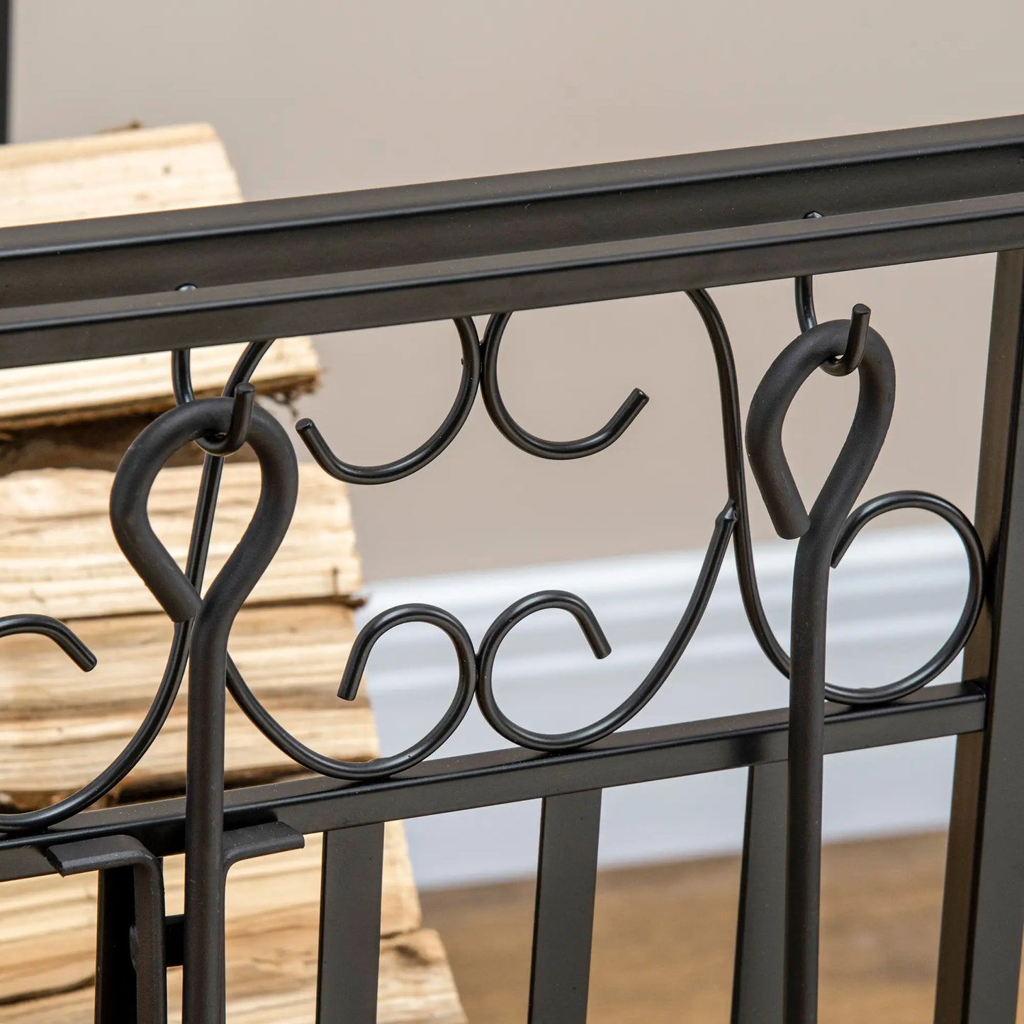 Heavy Duty Firewood Log Rack, Vintage Design, Black Firewood Racks at Gallery Canada