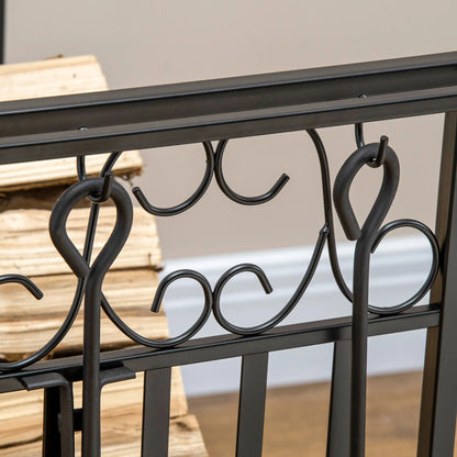 Heavy Duty Firewood Log Rack, Vintage Design, Black Firewood Racks at Gallery Canada