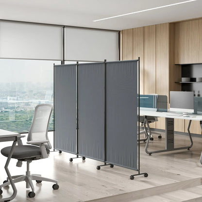 Folding Room Divider with Wheels, Privacy Screen, 6ft Tall Side Awnings at Gallery Canada
